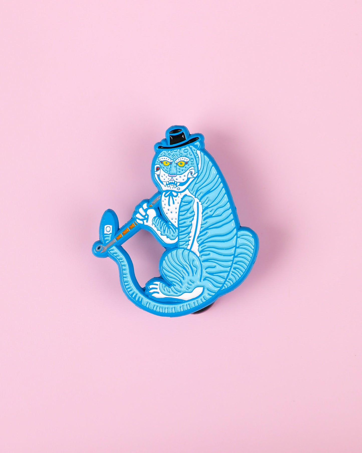 Tiger Smoking Pipe Enamel Magnet