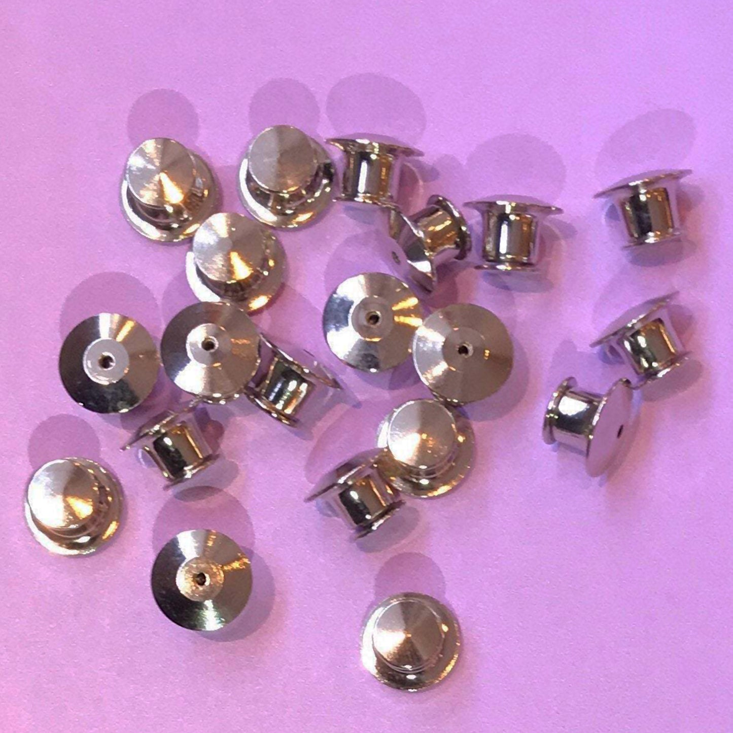 Silver Metal Locking Pin Backs